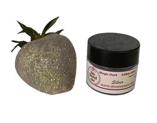 Edible Glitter dust SILVER ( 6 grams ) Magic dust , Kosher, Gluten free gallery