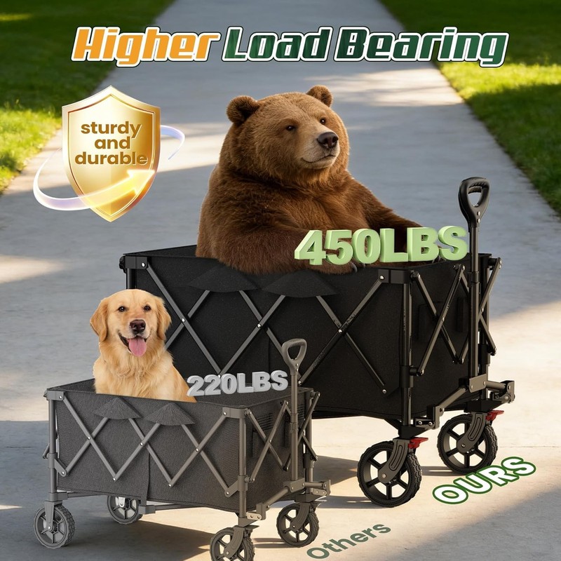 Versatile Folding Utility Cart with Cup Holders - Perfect for Sports & Camping gallery