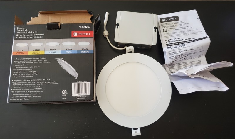 Utilitech Canless LED Recessed Lighting Kit 6 in Adjustable White New in Box gallery