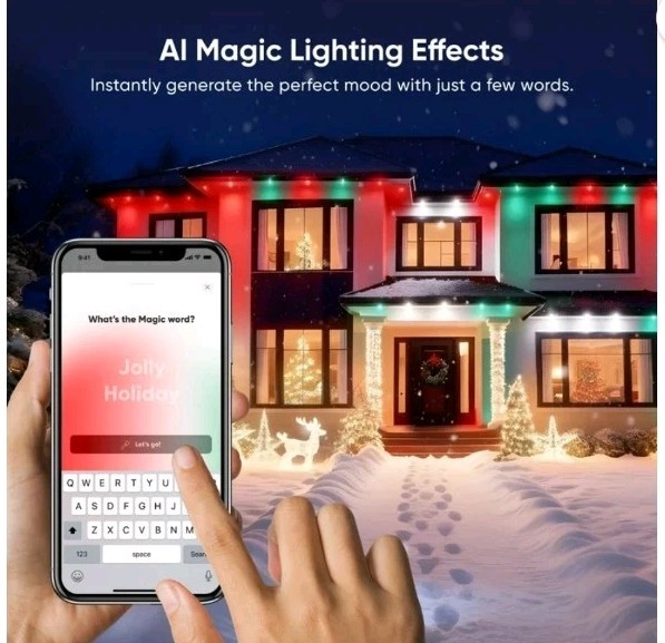 New Nanoleaf Smart Multicolor Permanent Outdoor Lights Smarter Starter Kit 100ft gallery
