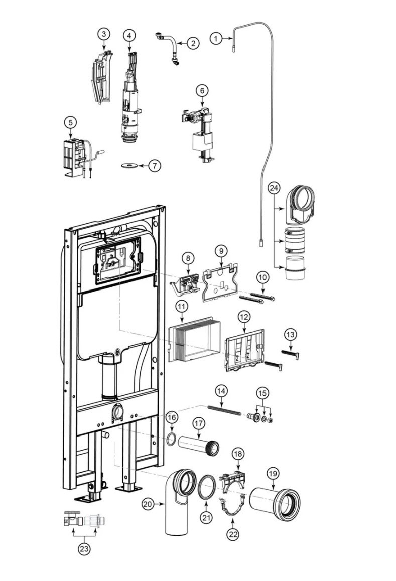 Toto THU478-A Auto Flush Unit for In Wall Tank WT174M gallery