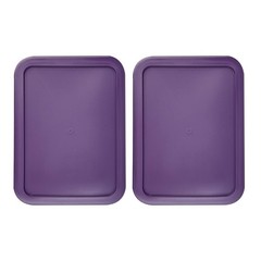 Replacement Lids for Pyrex 7210-PC 3-Cup Rectangle Purple 5.75×7.75″ 2-Pack