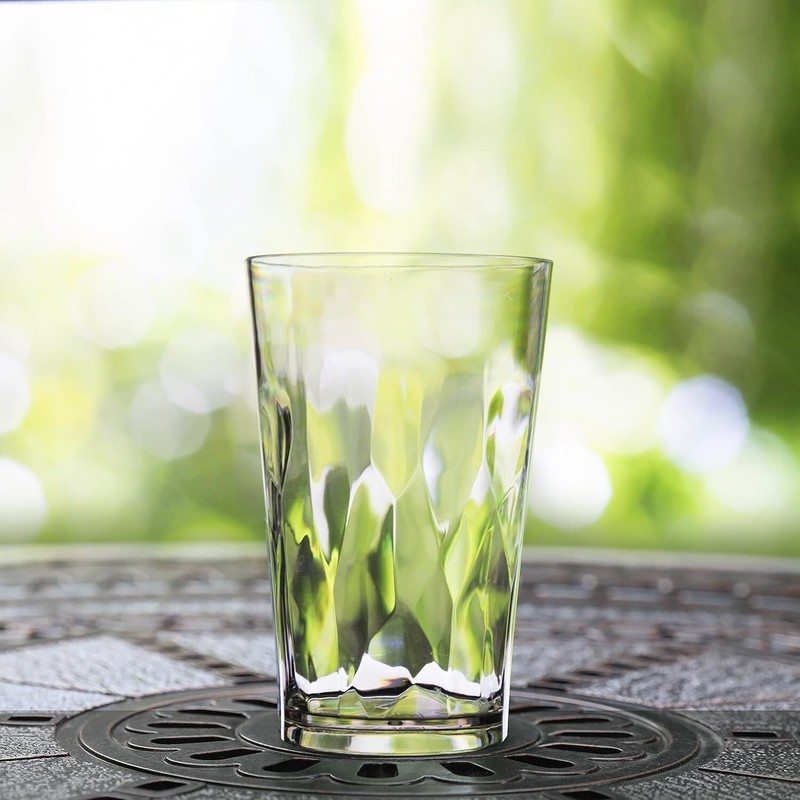 Unbreakable Plastic Drinking Glasses Set 6 Shatterproof Drinking Cups 20/16 Oz gallery