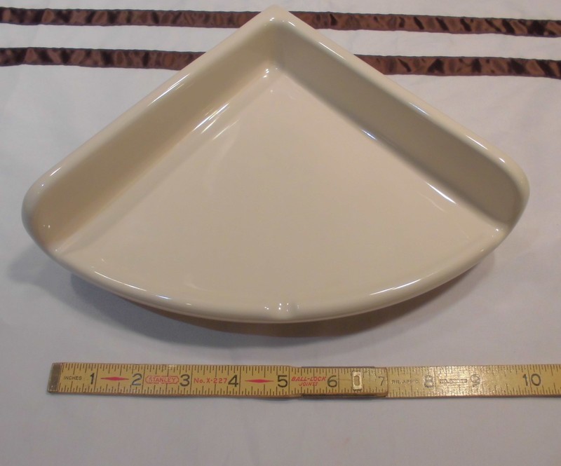 Ceramic New Stock...Large 7"... Corner Soap Dish-Shelf-Tray *Bright Almond* NEW gallery