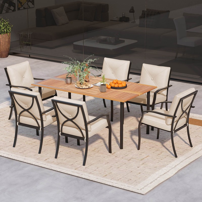 Patiojoy Patio 2PCS Dining Chairs Stackable Removable Cushions Garden Deck gallery
