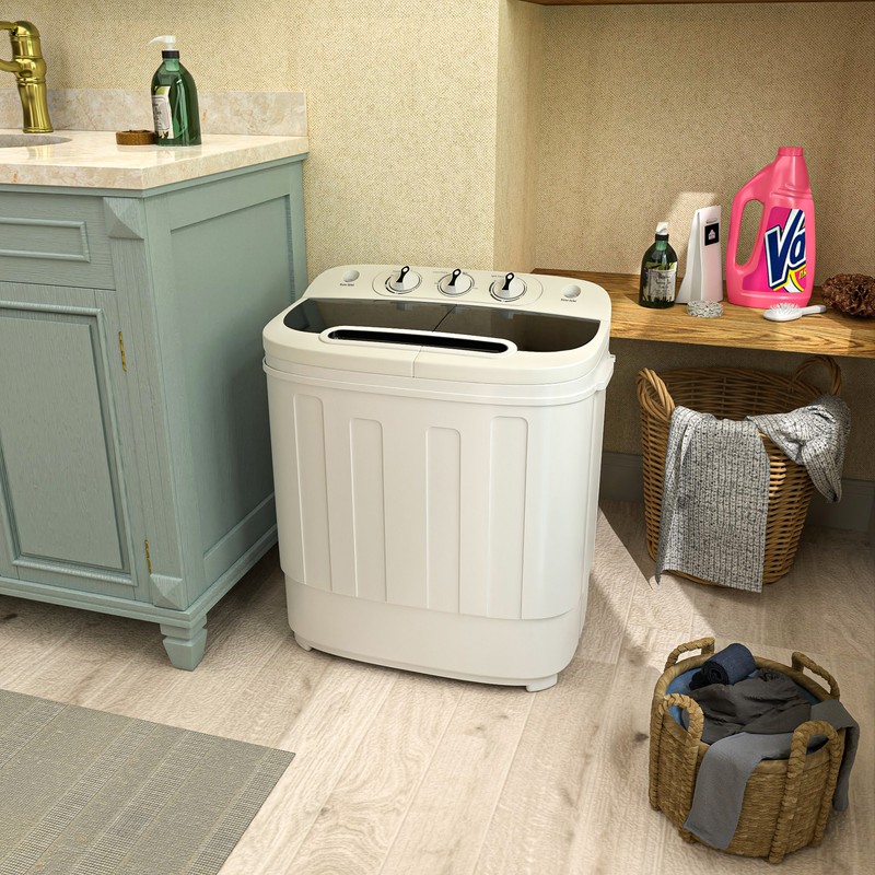 Portable Mini Wash Machine Compact Twin Tub 13lbs Top Load Washer Spin Dryer gallery
