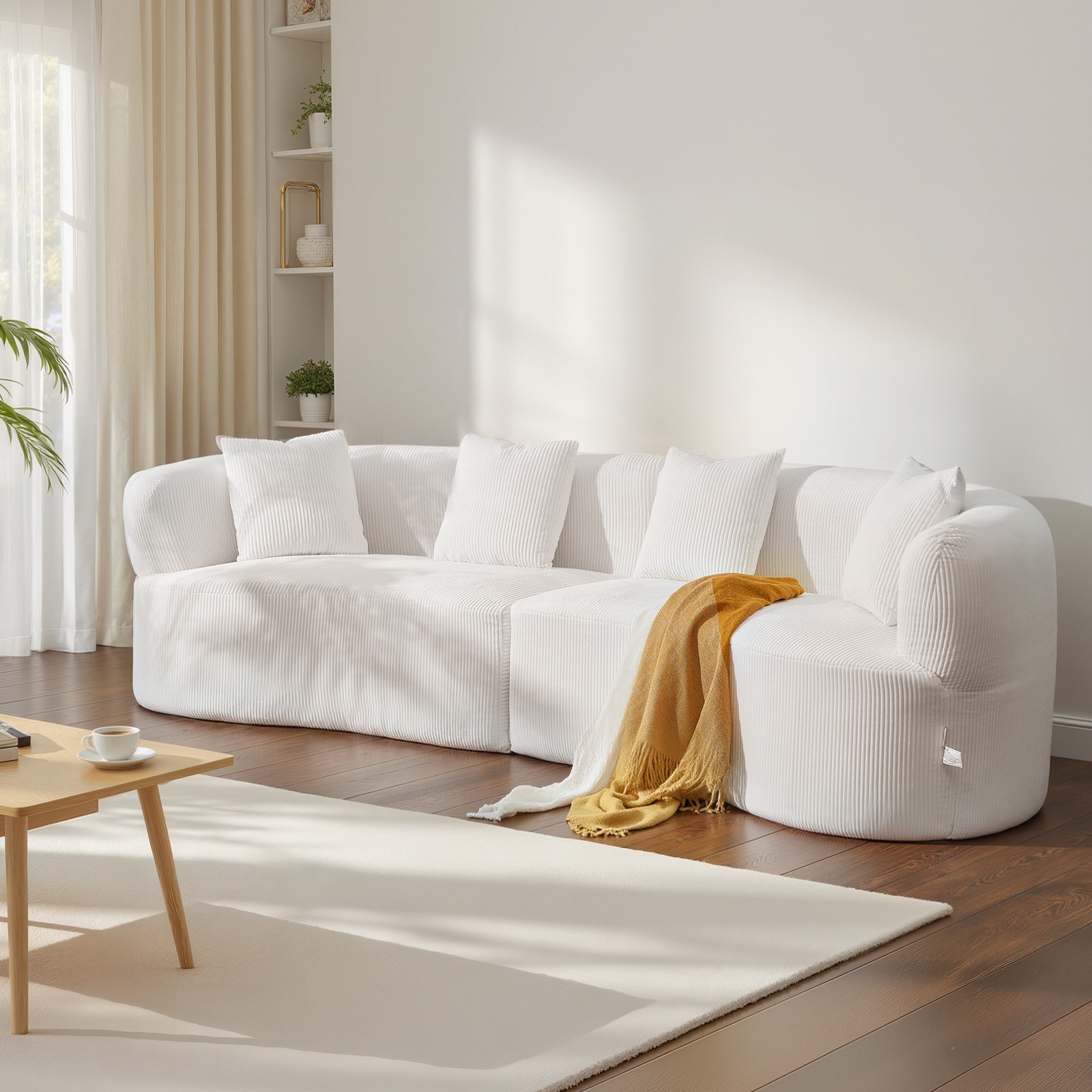 Uimoso 112 in Curved Modular Sofa with Modern Design and 4 Included Pillows gallery