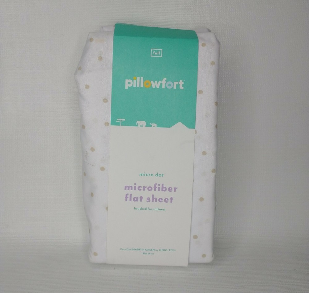 Pillowfort Microfiber Full Flat Sheet 81" x 96" Micro Dot Pattern New