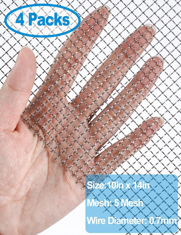 4Pack 5Mesh 10'' X 14'' Wire Mesh Screen, 304 Stainless Steel Anti-Rusted Mesh S gallery