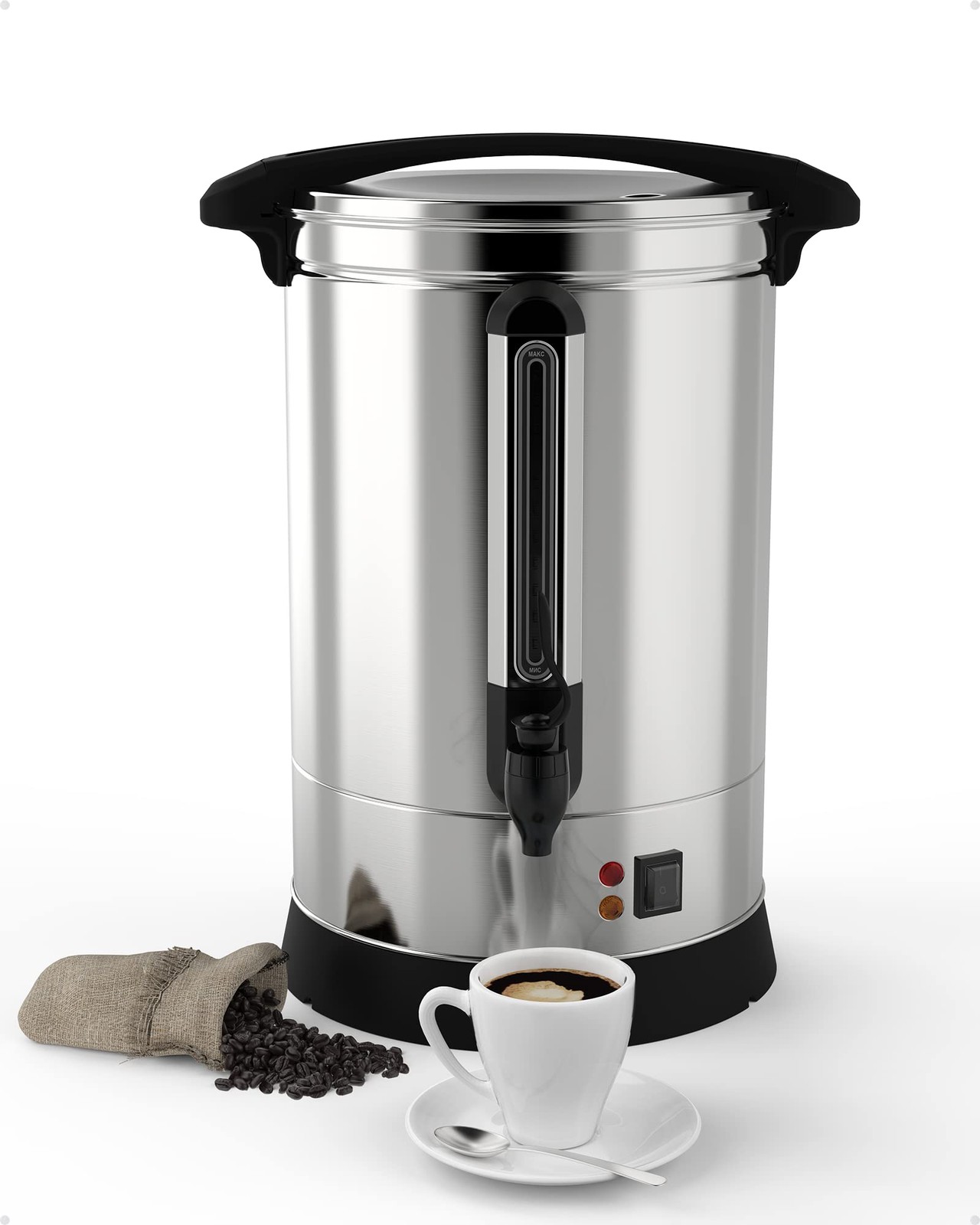 100 Cup Commercial Coffee Urn-14l Large Capacity 14L/100 Cups, Silver gallery