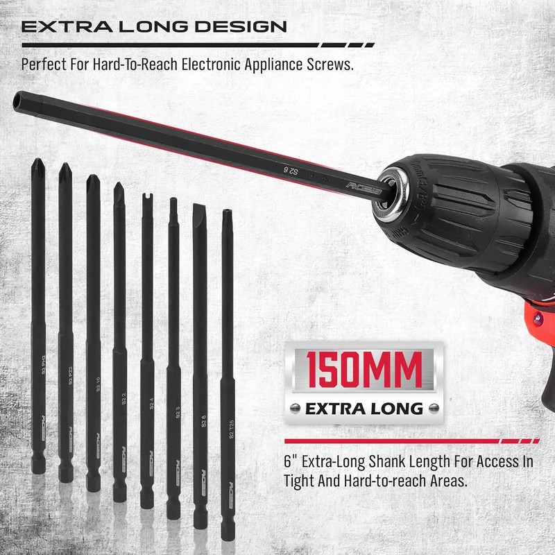 Extra Long Security Bit Set: 32-Piece S2 Steel Screwdriver Drill Bits for Tamper gallery
