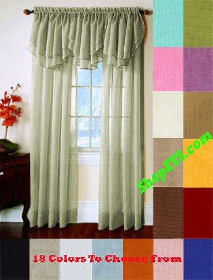Elegance© 1 Piece Solid Sheer Window Curtain/Panel or Valance gallery