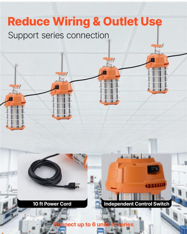 VEVOR LED Temporary Work Light 150W Construction Light 5000K Job Site Lighting gallery