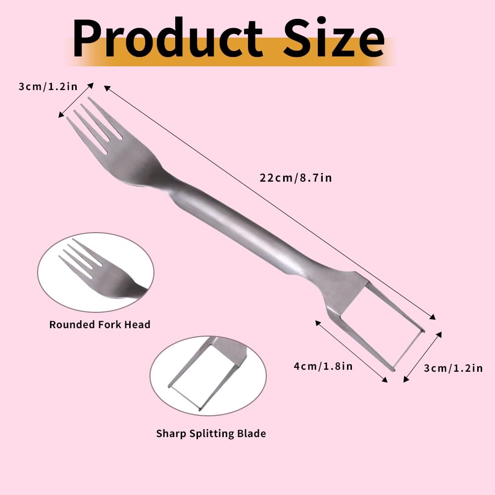 Watermelon Fork Slicer Cutter, Stainless Steel 2-in-1, Portable Watermelon Fo... gallery
