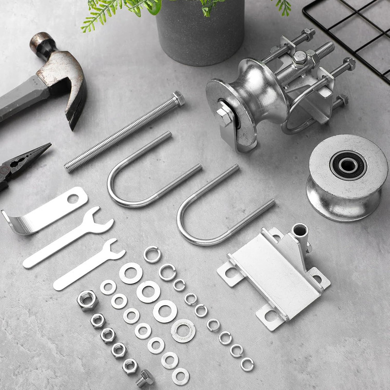 2 Pack Sliding Gate Rollers Rear Pipe Track Wheels for Chain Link Sliding Gates gallery