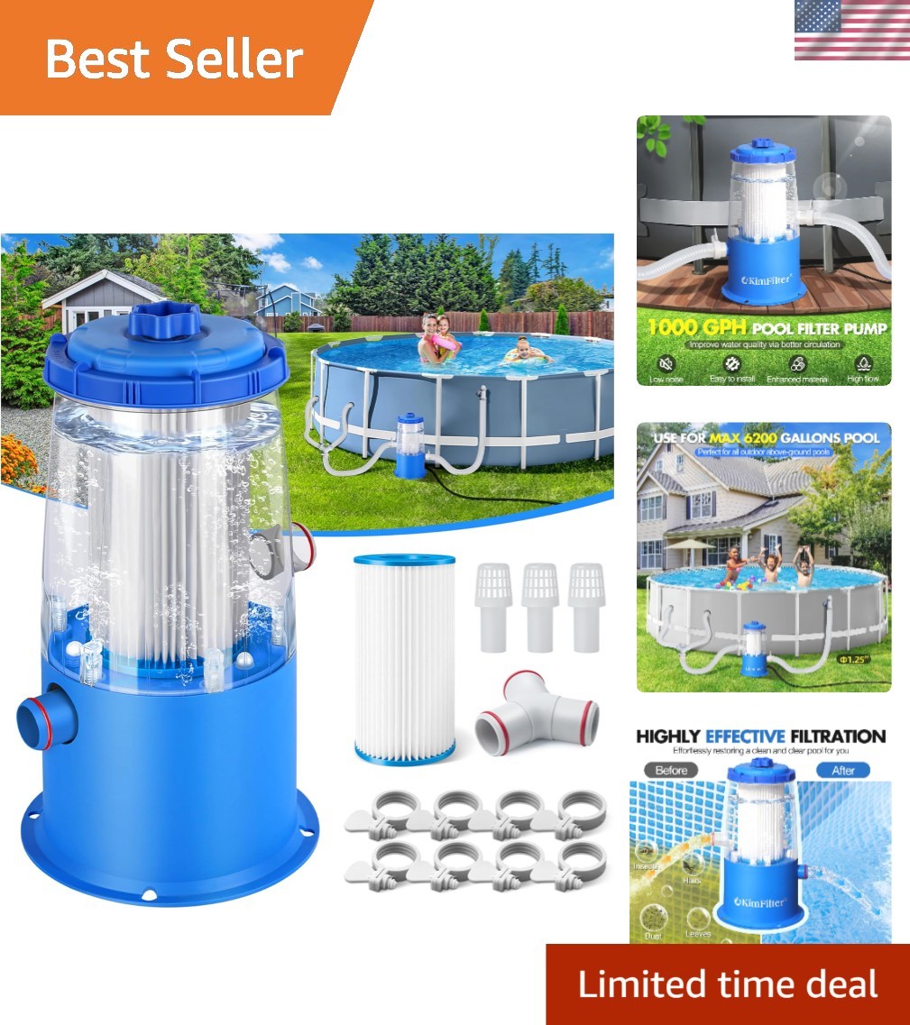 Certified 1000 GPH Above Ground Pool Filter Pump for Crystal-Clear Water gallery