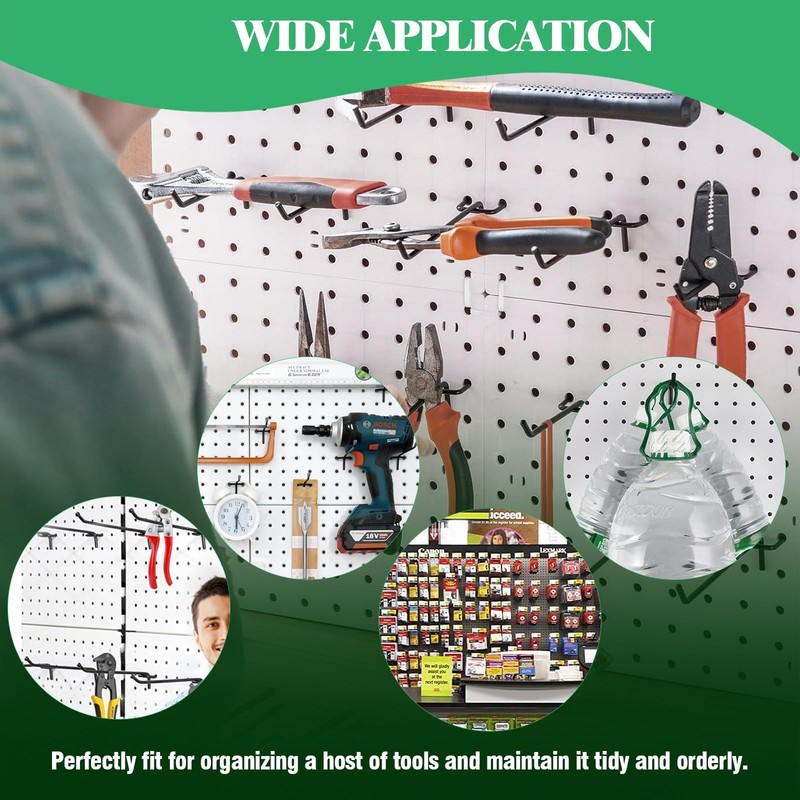 50Pcs 2"/5CM Pegboard Hooks Assortment Set, Metal Peg Board Hooks with 2.5mm ... gallery
