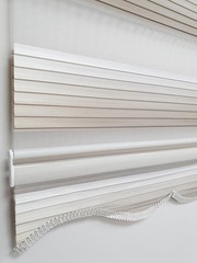 Plated Fabric Light Brown Zebra Roller Blinds Curtain For All Rooms, Light