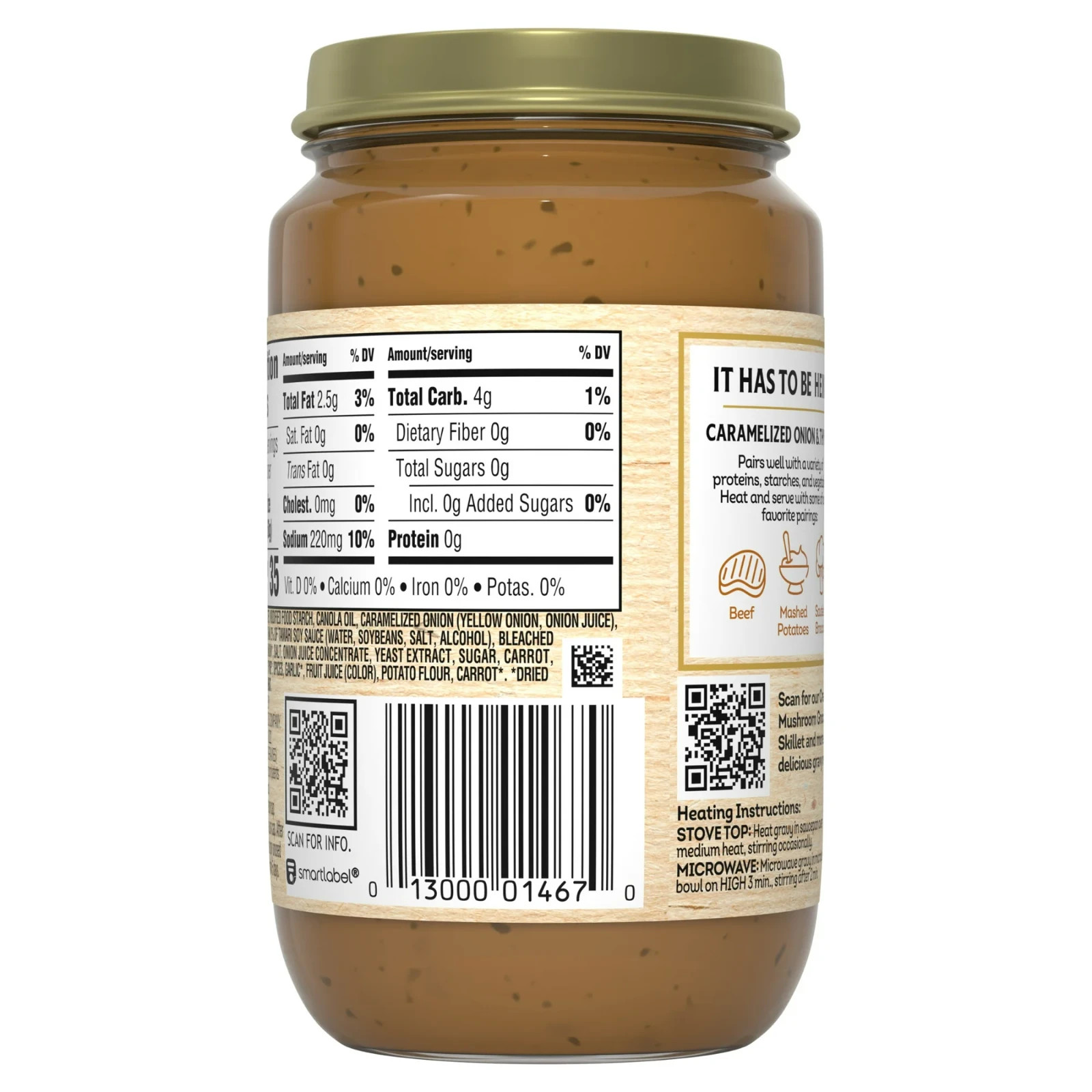 Heinz HomeStyle Caramelized Onion & Thyme Vegetarian Gravy, 12oz gallery