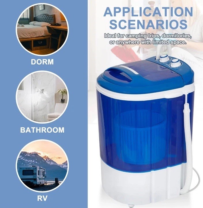 Portable Mini Washing Machine Compact 2 in 1 Washer & Spinner Single Bucket 9lbs gallery