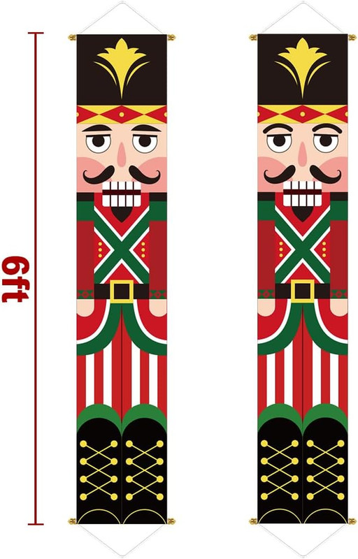 Nutcracker Soldier Christmas Decorations, 2Pc 71X13In Outdoor Yard Banner, Fade gallery