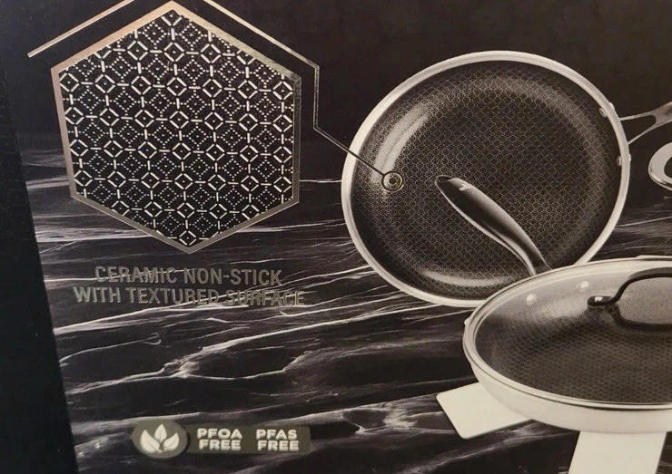 Sharper image Premium Cookware set 10pc ceramic non stick Tri-ply Stainless New gallery