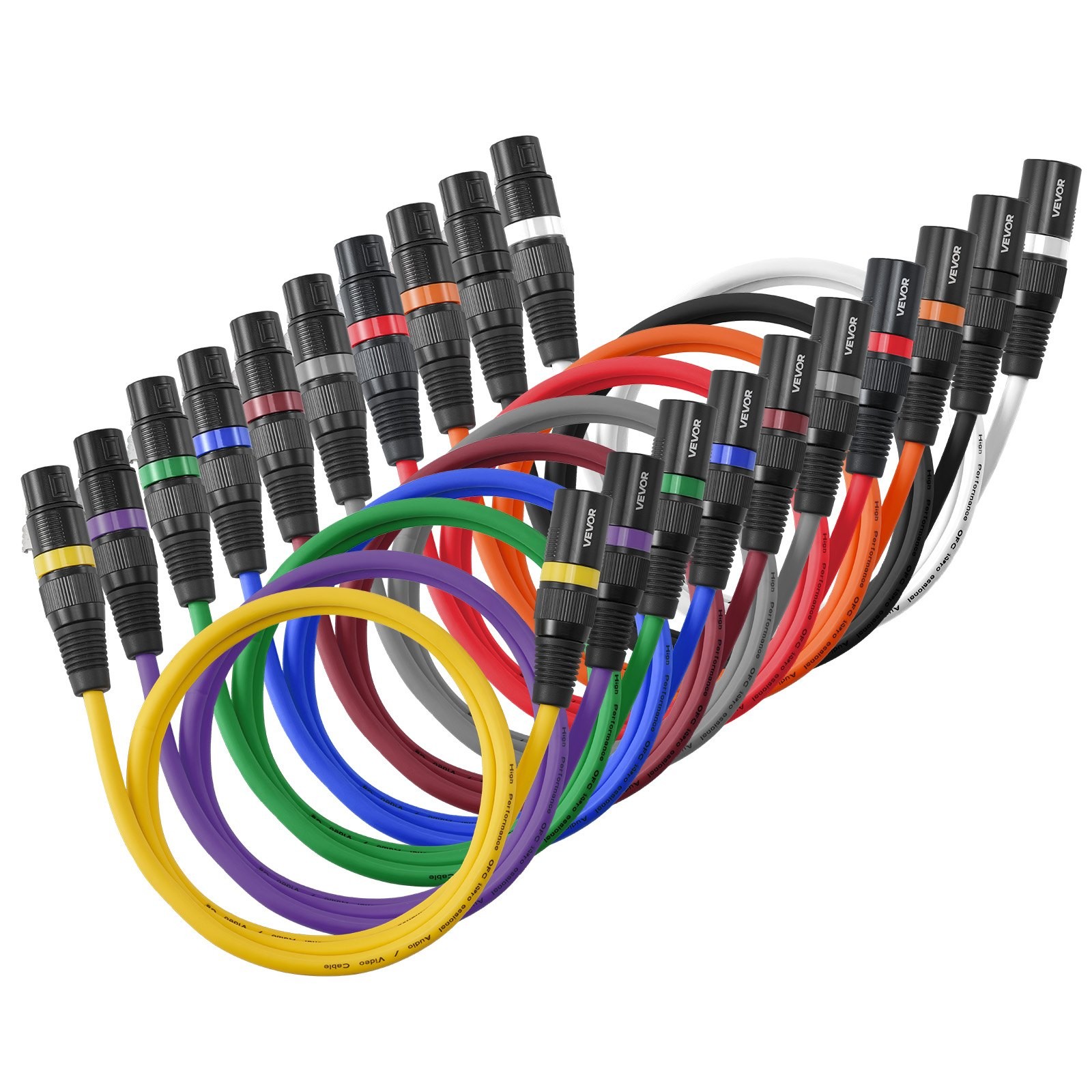 XLR Cable 3.3 ft, 10 Pack, Shielded Balanced DMX Male to Female Microphone Cable gallery