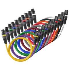 XLR Cable 3.3 ft, 10 Pack, Shielded Balanced DMX Male to Female Microphone Cable