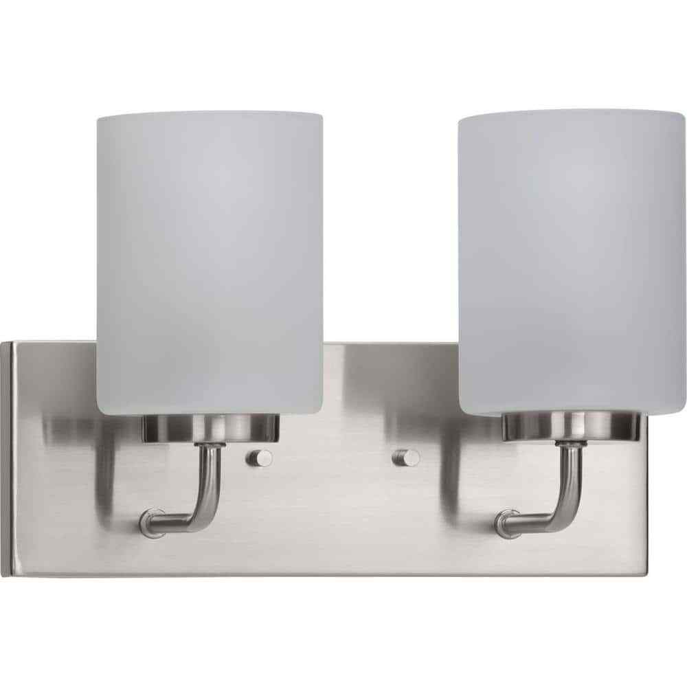 Progress Lighting Merry 2-Light Brushed Nickel Etched Glass Wall Light gallery