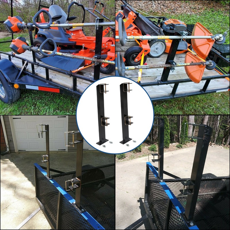Lockable Weeder Trimmer Double Rack Holder Carrier Mount For Landscape Trailer gallery