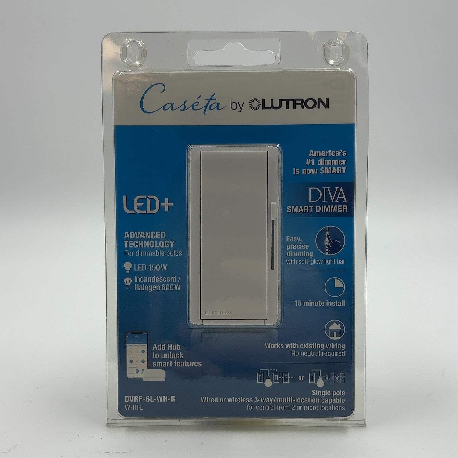 Lutron Caseta Diva Smart Dimmer LED+ DVRF-6L-WH-R gallery
