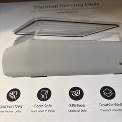 New Host Modern Thermal Serving Dish with Glass Baking Dish Open Box Never Used