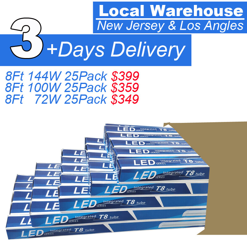 25 Pack Linkable Led Shop Light Garage 8Ft 100W V-Shaped T8 Integrate Tube Light gallery