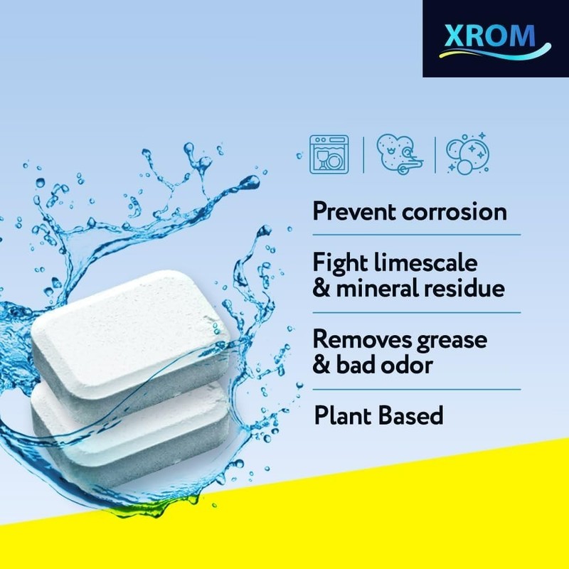 Plant-Based Dishwasher Cleaner Tablets, 6 Treatments, Lemon Scent & Odor Removal gallery
