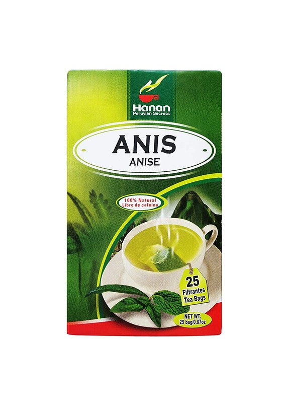 Hanan Peruvian Secrets Anis Herbal Tea | 100% Natural Anise | 25 Tea Bags |Natur gallery