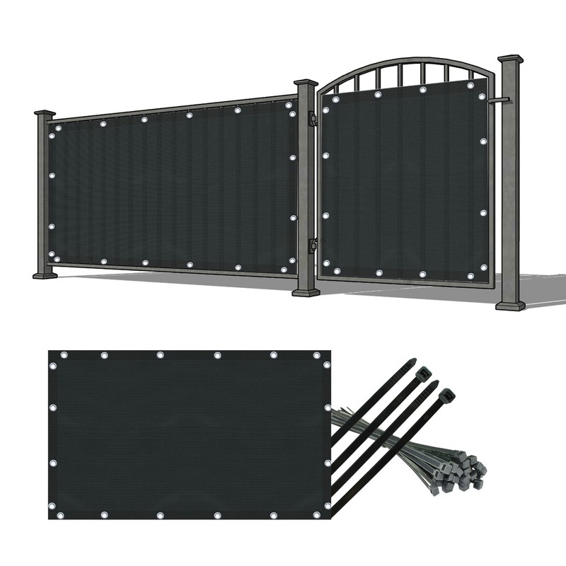 PVC Coated Gate Privacy Screen Panel Privacy Barrier 95% UV Block with Grommets gallery