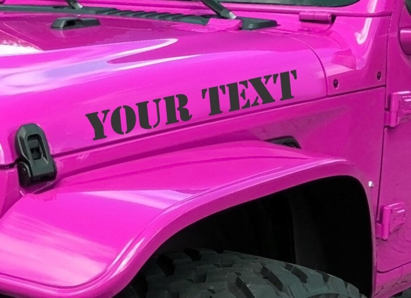 2x Custom Jeep Hood Decals - Custom Decal for JL JK TJ XJ CJ - Custom Hood Decal gallery