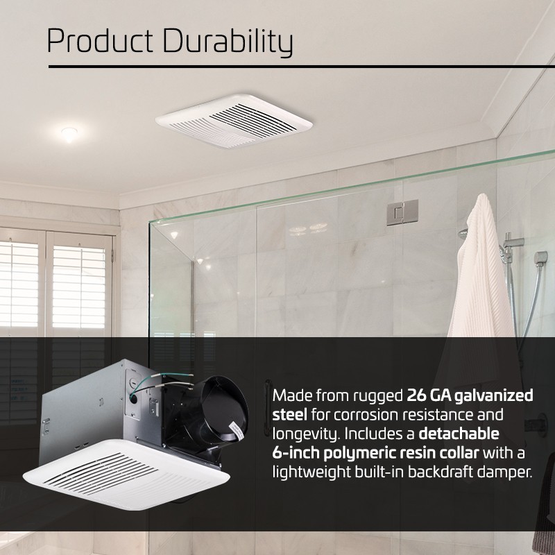 150 CFM ACiQ Select Efficient Bathroom DC Exhaust Fan, Quiet Ceiling/Wall Venter gallery