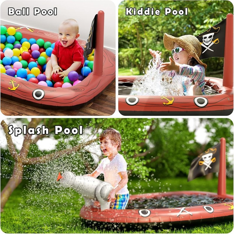 Inflatable Kiddie Pool Sprinkler - Splash Pad for Kids Toddler Pool Outside C... gallery