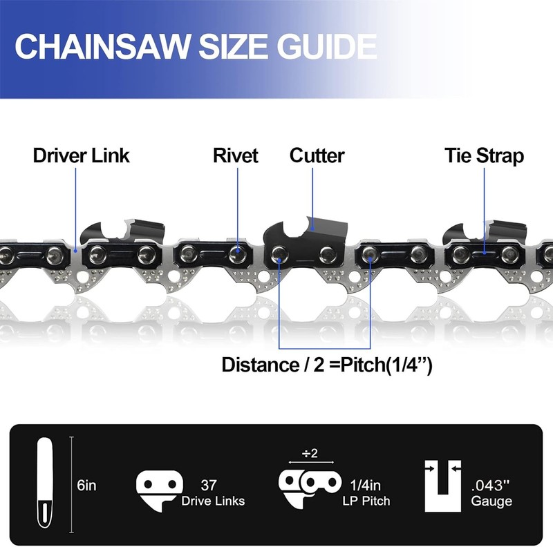 6 Inch Mini Chainsaw Chain 4 Pack, Replacement Guide Chain for Cordless Saws gallery