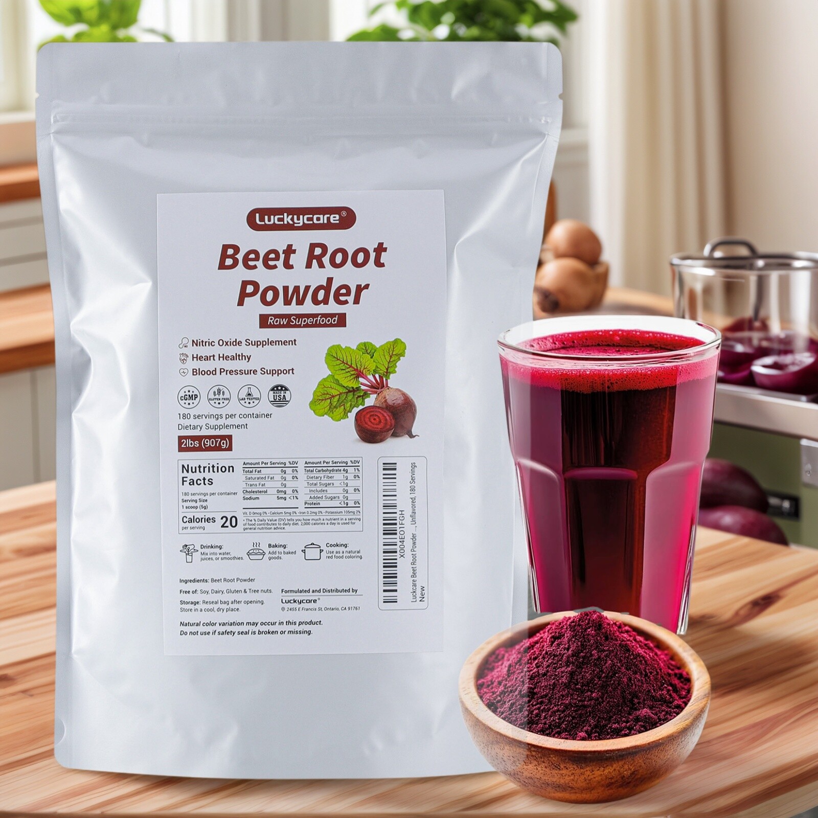 2 LB Organic Beet Root Powder Raw Non GMO Pure Beta Vulgaris Nitric Oxide Booste gallery