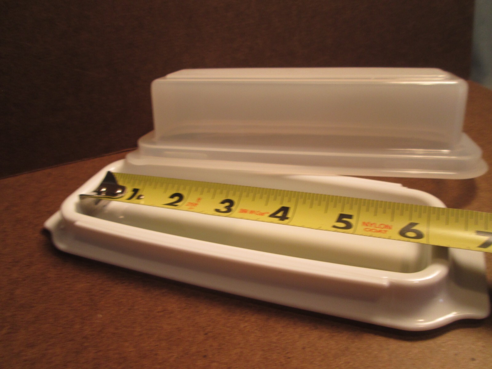 White Butter Dish Single Stick Butter Keeper with clear air tight Lid Plastic gallery
