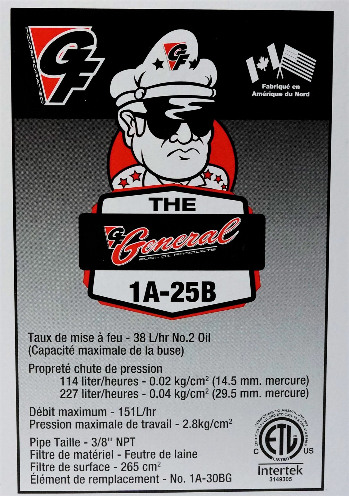 1A-25B General Wool Fuel Oil Filter and Housing 3/8" refill 1A-30, 88-CR, RF-1 gallery