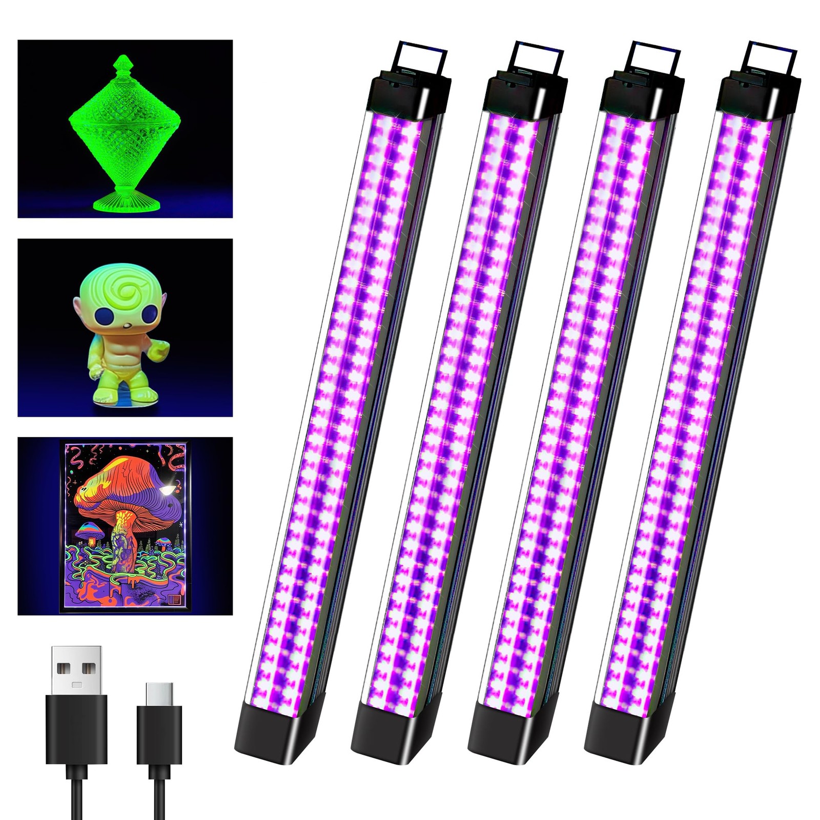 Rechargeable Black Light Bar 10W 4600mAh Battery Operated - Portable for Glow gallery