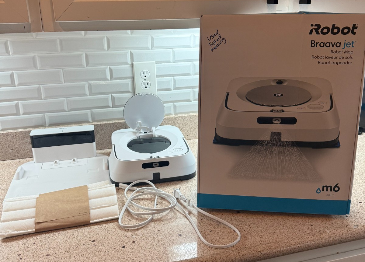IROBOT BRAAVA JET M6 (6012) ULTIMATE ROBOT MOP-WI-FI CONNECTED -WHITE used worki gallery