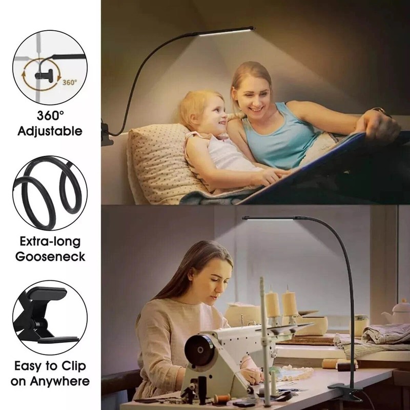 LED Desk Lamp Adjustable Swing Arm Lamp with Clamp Eye-Caring Reading Desk Light gallery