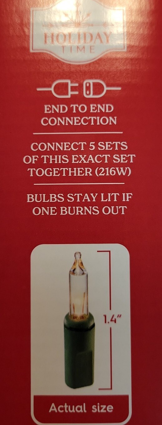 Holiday Time 100 Mini Clear Lights Incandescent Indoor/Outdoor 19.5ft Free S&H gallery