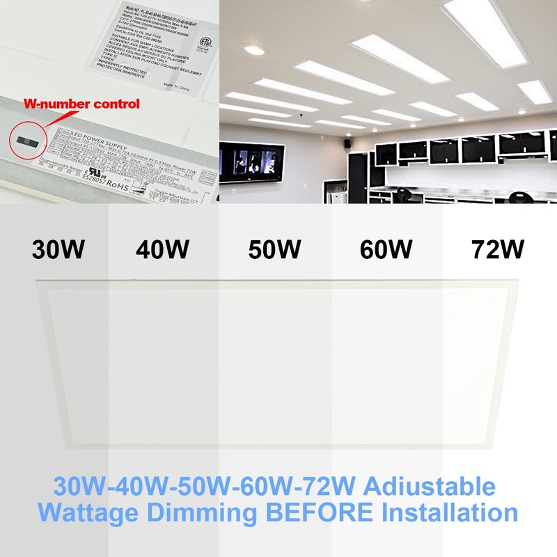 4 Pack 2x4 FT LED Flat Panel Troffer 30-72W 2700-6000K 5CCT Ceiling Office Light gallery