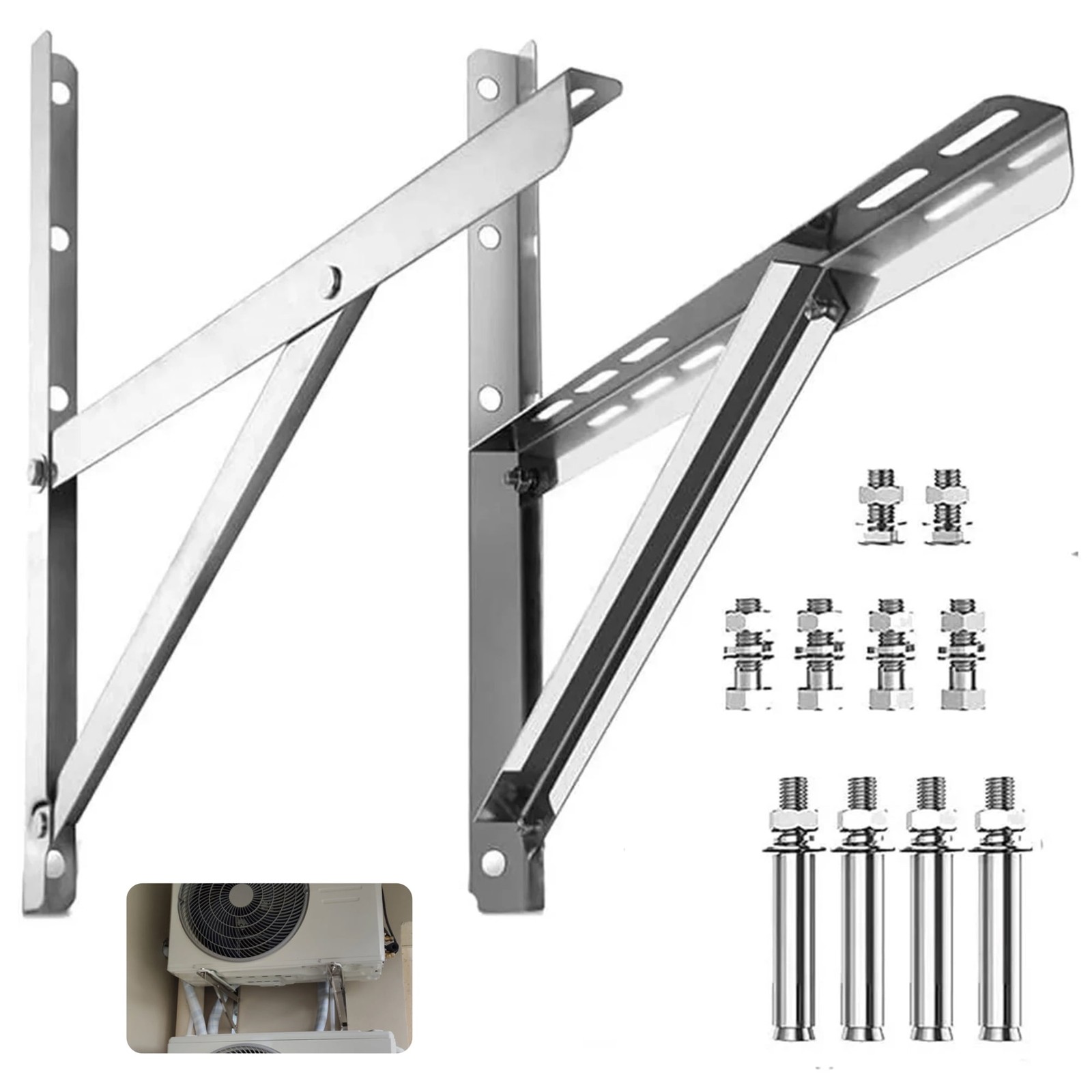 600LBS Steel Mini Split Wall Mount Bracket For Air Conditioner Condensing Units gallery