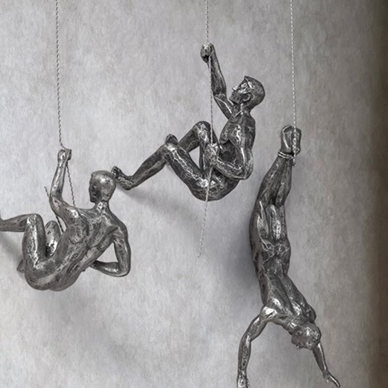 Creative Climbing Man Resin Wall Sculptures 3D Wall Art Decor gallery